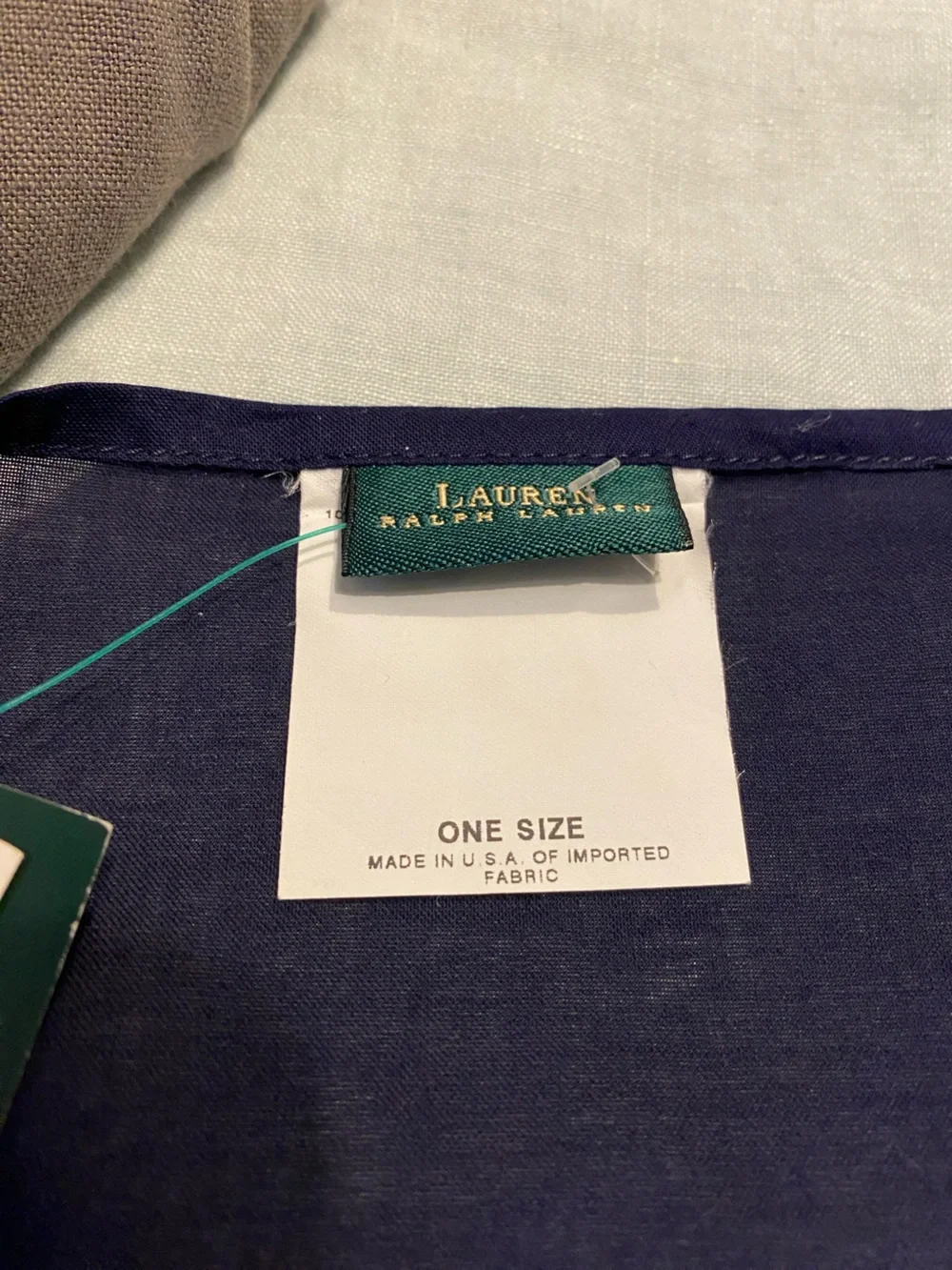 NWT Made in USA vintage Lauren Ralph Lauren red navy blue 100% cotton scarf